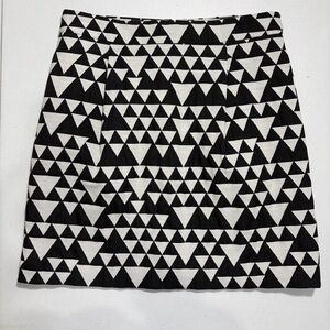 J. Crew Black & White Triangle Mini Skirt
